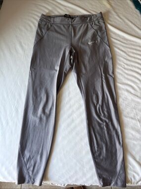 Nike Gray Athletic Leggings with Swoosh